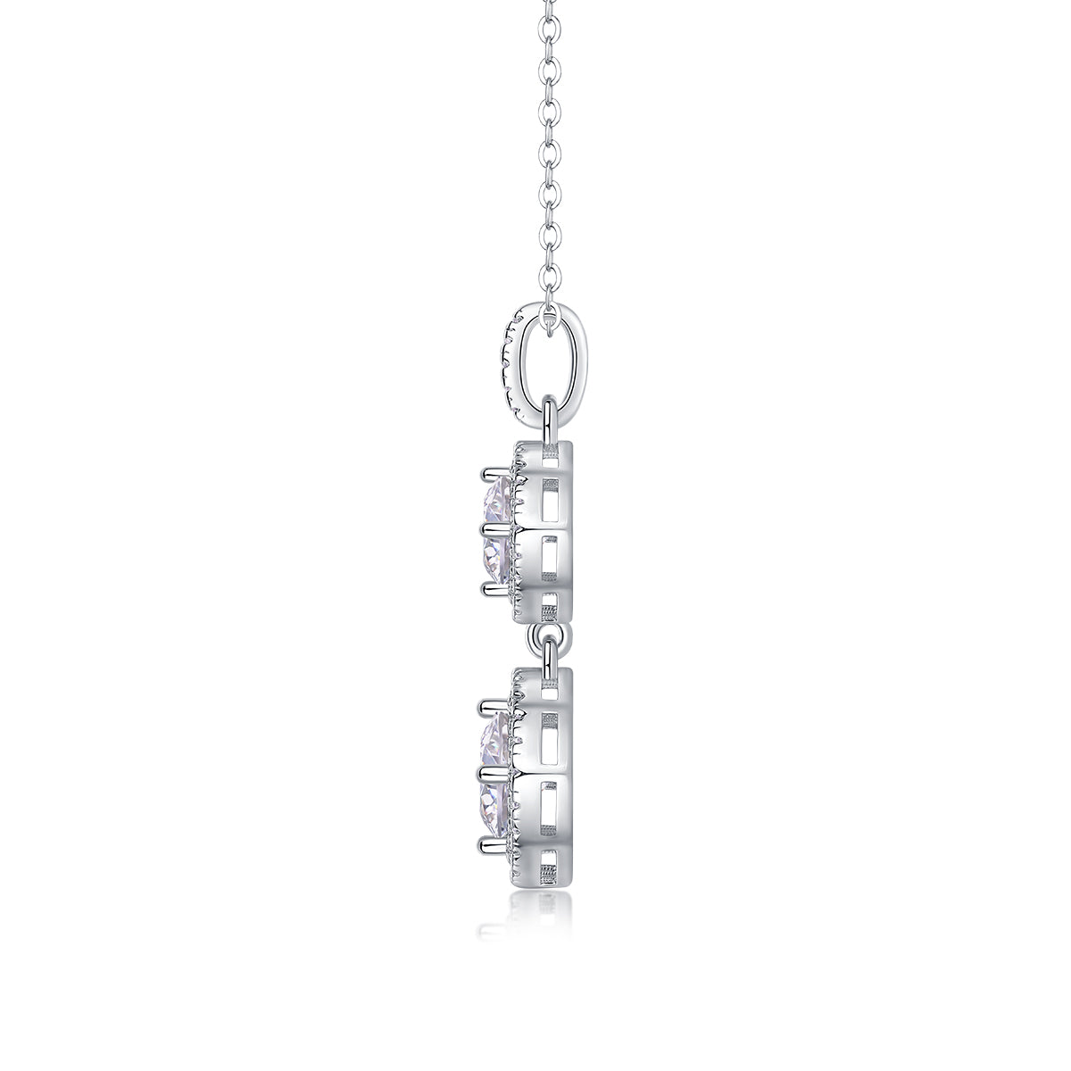 1Snowy Wonderland - A Fashionable And Luxurious Diamond Jewelry Pendant Set With 1-carat Moissanite S925 Sterling Silver And Platinum Plating