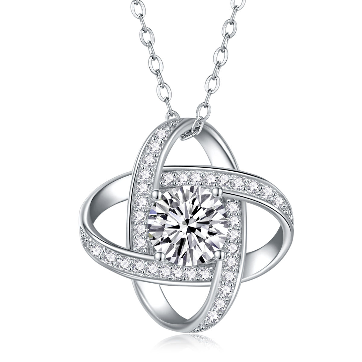 1Reciprocating - A Fashionable And Luxurious Diamond Jewelry Pendant Set With 1-carat Moissanite S925 Sterling Silver And Platinum Plating