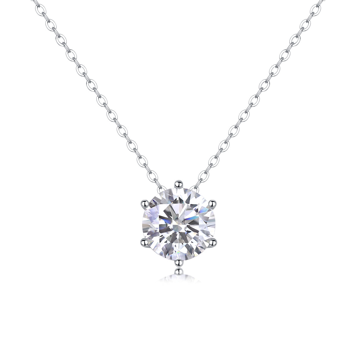 1Afternoon Rose - A Fashionable And Luxurious Diamond Jewelry Pendant Set With 1-carat, 2-carat And 3-carat Moissanite S925 Sterling Silver And Platinum Plating