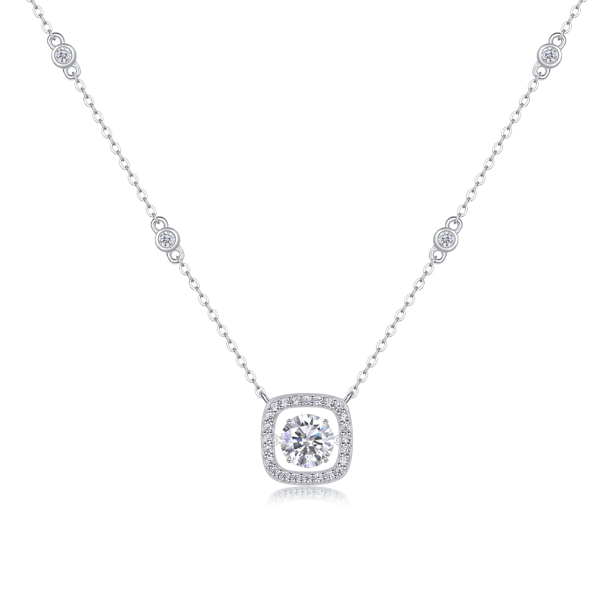 1Sweet - A Fashionable And Luxurious Diamond Jewelry Pendant Set With 1-carat Moissanite S925 Sterling Silver And Platinum Plating