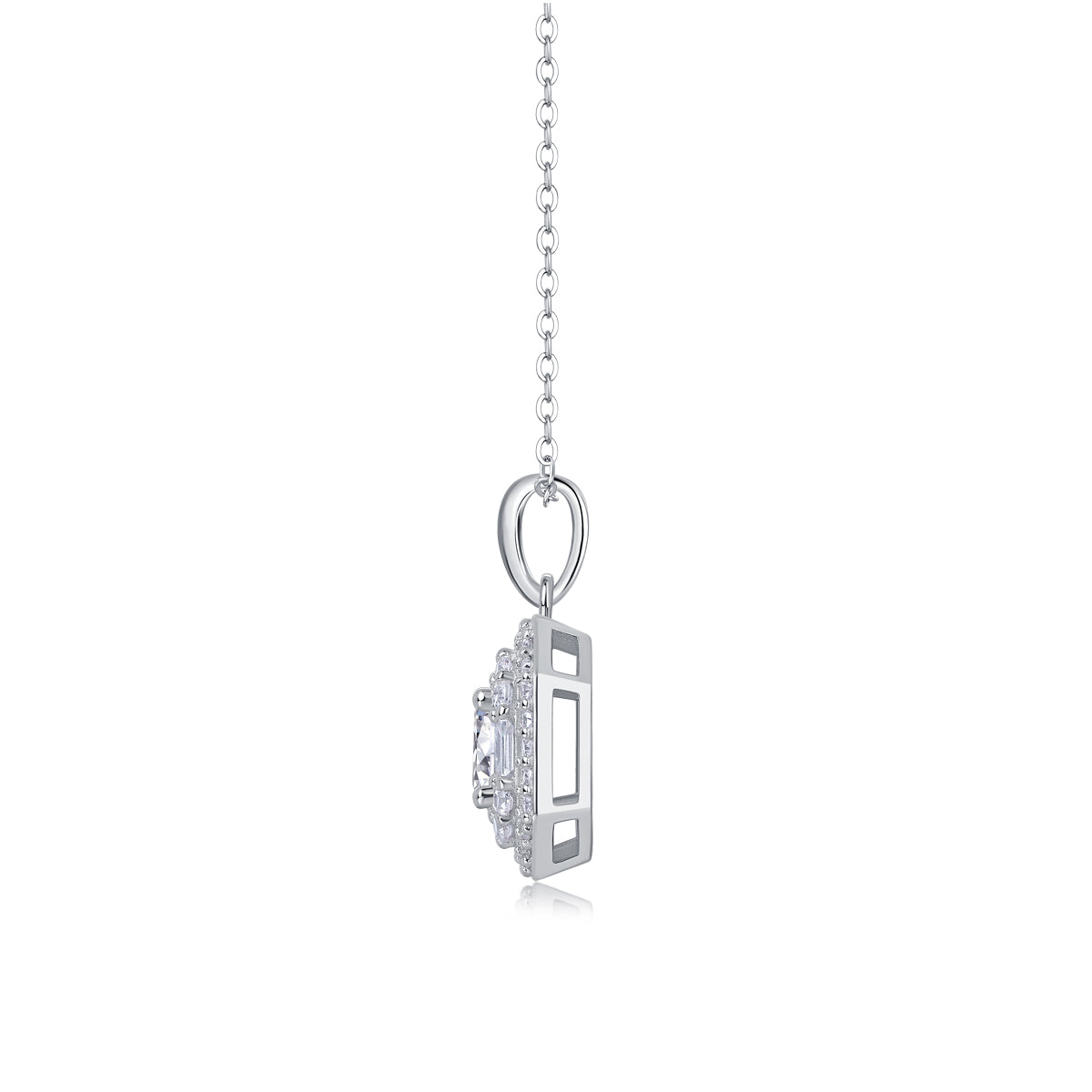 1Small Square Bag - A Fashionable And Luxurious Diamond Jewelry Piece Set With 1-carat Moissan Diamond S925 Sterling Silver And Platinum-plated Pendant