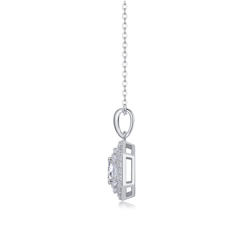 1Small Square Bag - A Fashionable And Luxurious Diamond Jewelry Piece Set With 1-carat Moissan Diamond S925 Sterling Silver And Platinum-plated Pendant
