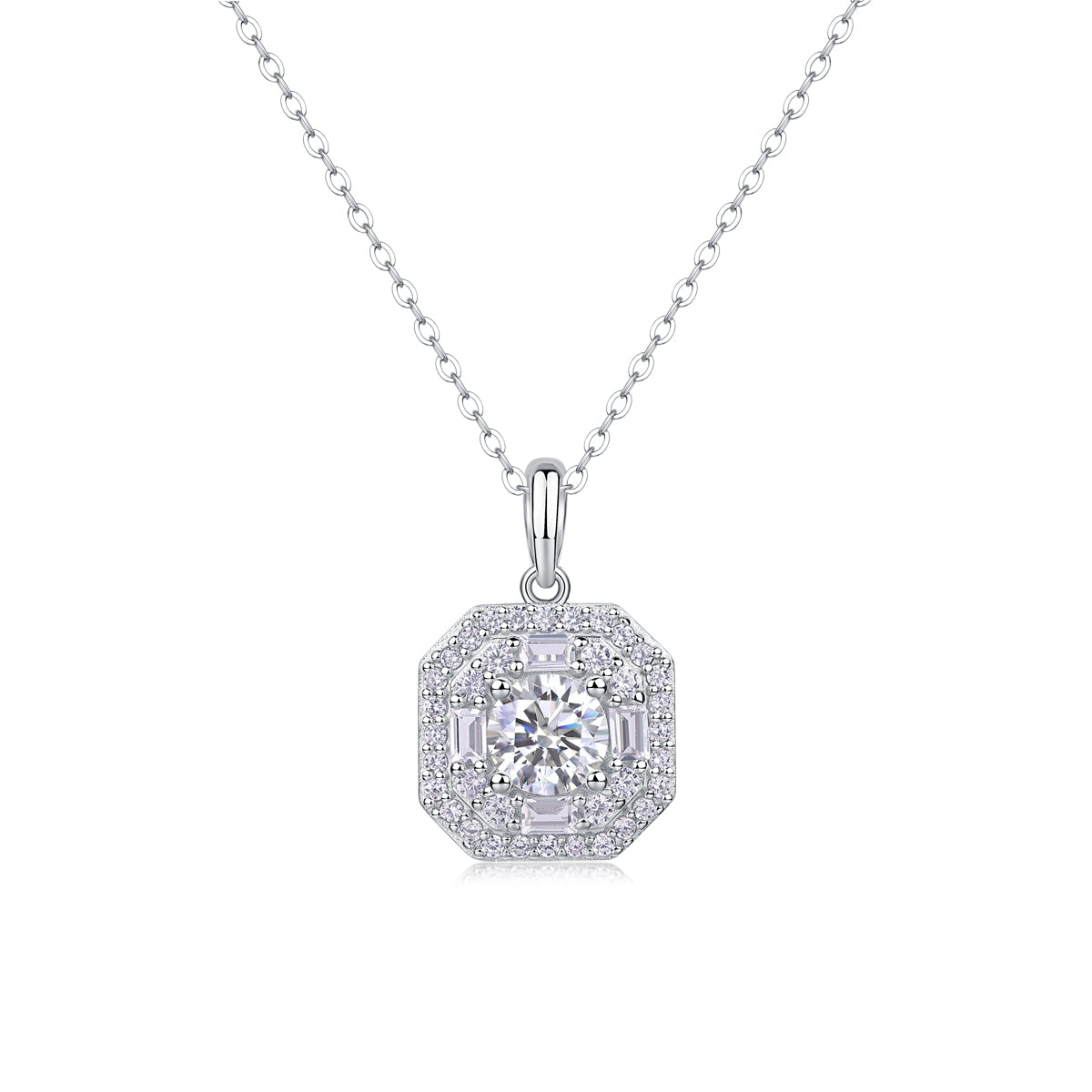 1Small Square Bag - A Fashionable And Luxurious Diamond Jewelry Piece Set With 1-carat Moissan Diamond S925 Sterling Silver And Platinum-plated Pendant