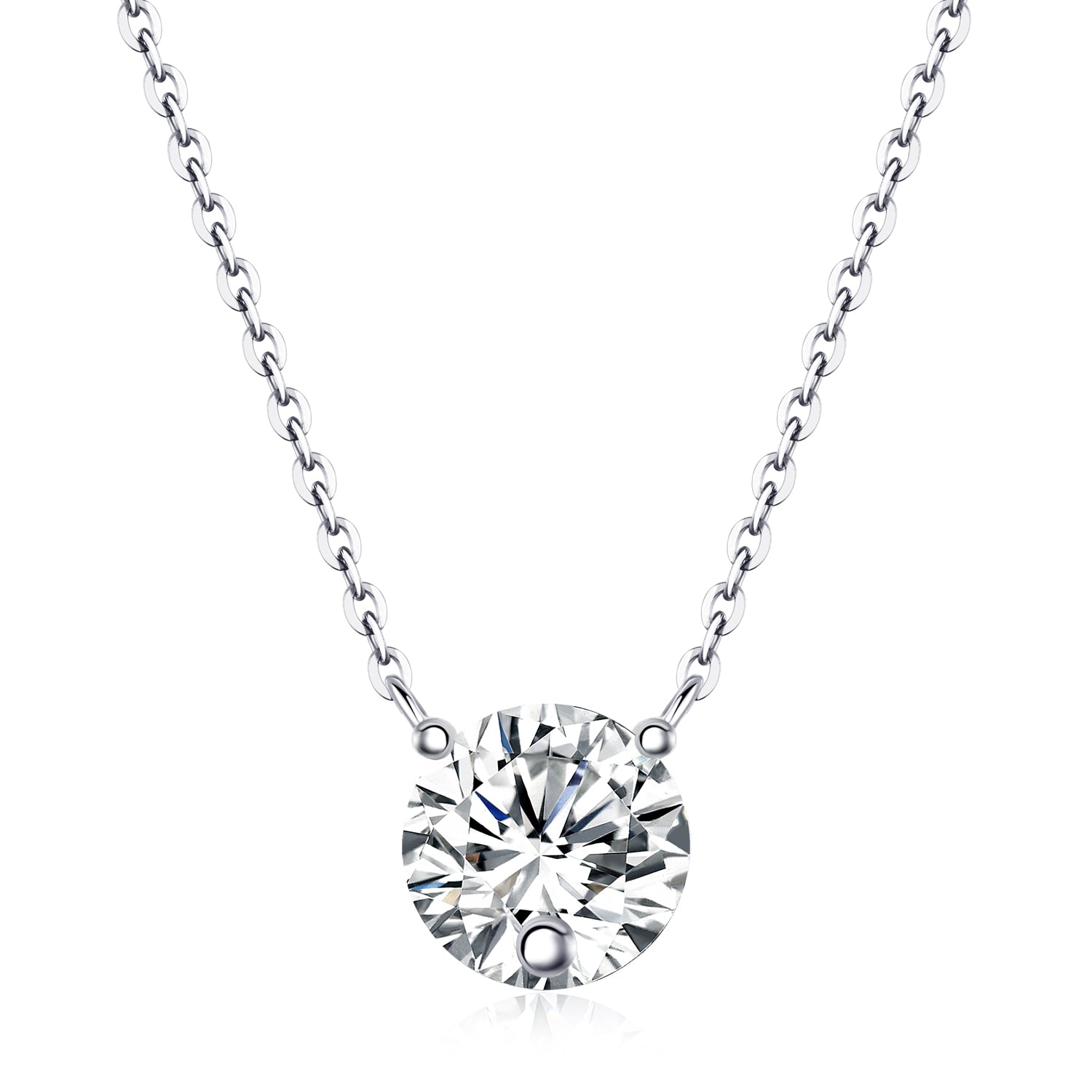 1Love Of Time - A Fashionable And Luxurious Diamond Jewelry Piece Set With 2-carat Moissan Diamond S925 Sterling Silver And Platinum-plated Pendant